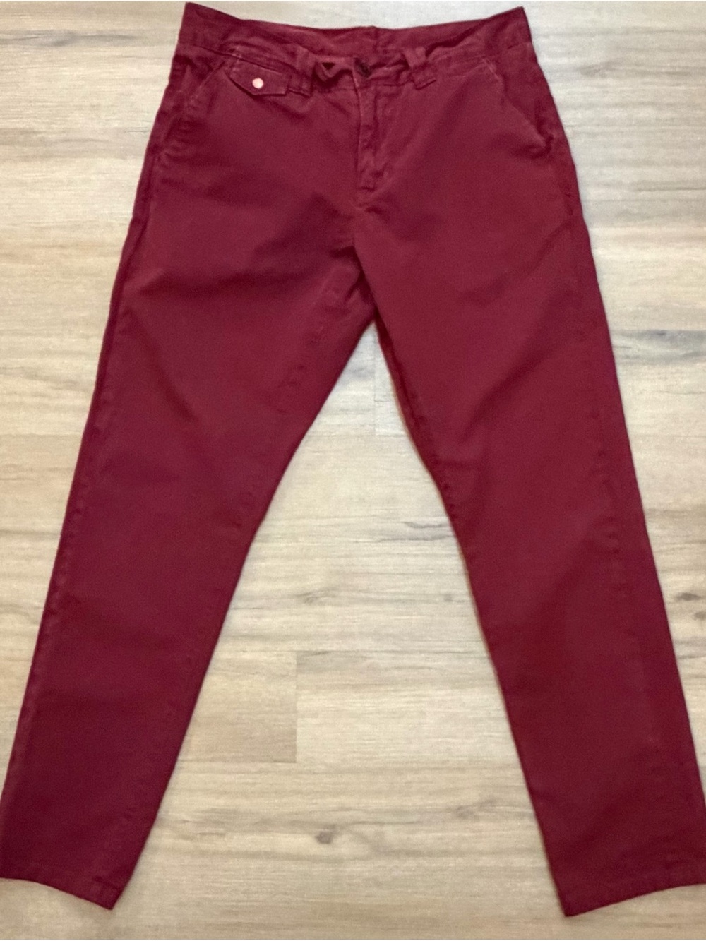 Barbour Pants Mens Slim Fit Burgundy Red Utility Chino Trousers  32 x 32